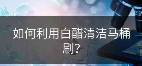 如何利用白醋清洁马桶刷？(如何利用白醋清洁马桶刷子)